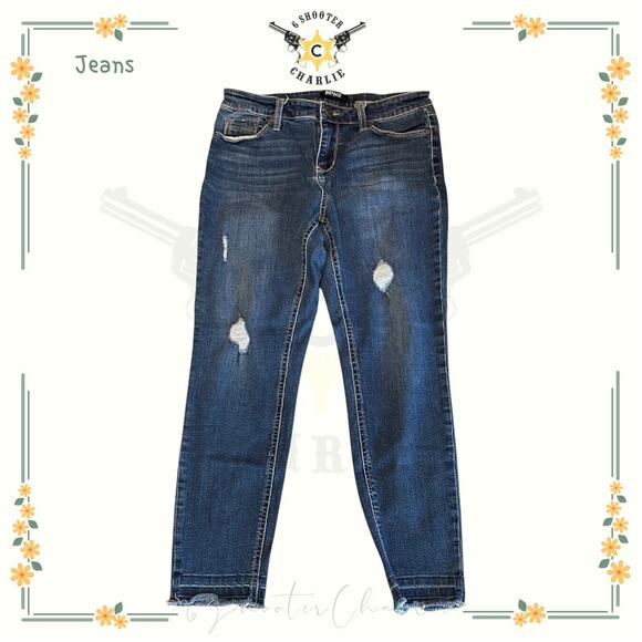 Buffalo By David Bitton Skinny Jeans Jess Distressed Womens Size 8 Stretch - Picture 1 of 7